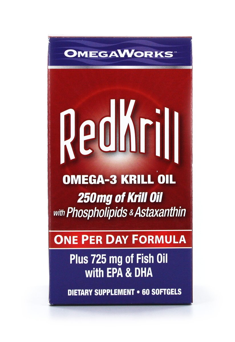 Windmill OmegaWorks RedKrill Fish Oil Softgel, 60 Count