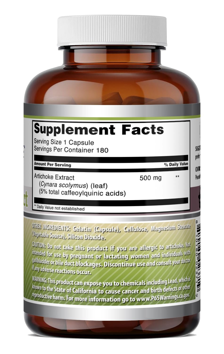 Amazing Nutrition Artichoke Extract Supplement 500 mg Capsule, 180 Capsules