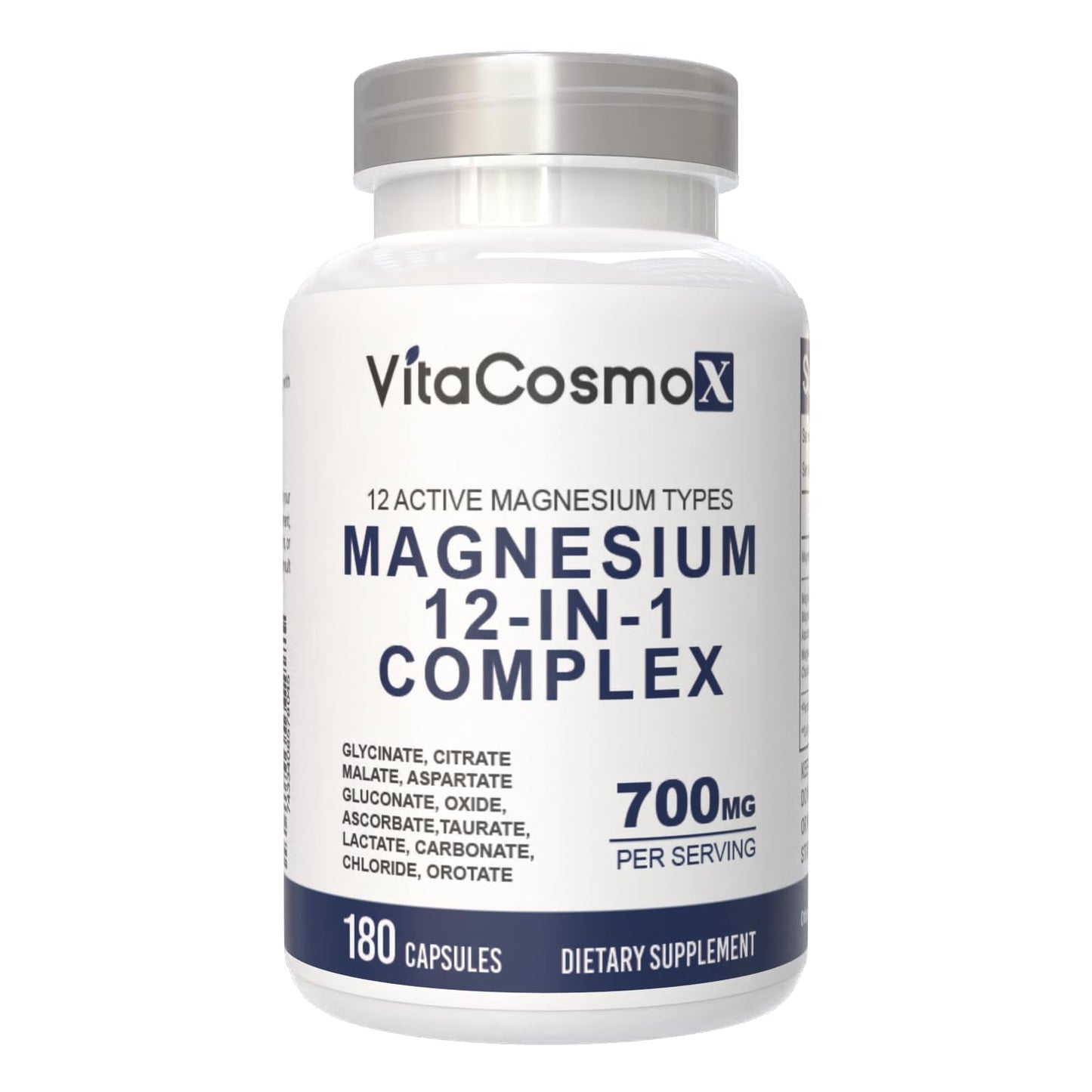 VitaCosmoX Magnesium Complex 700mg Capsules, 180 Count