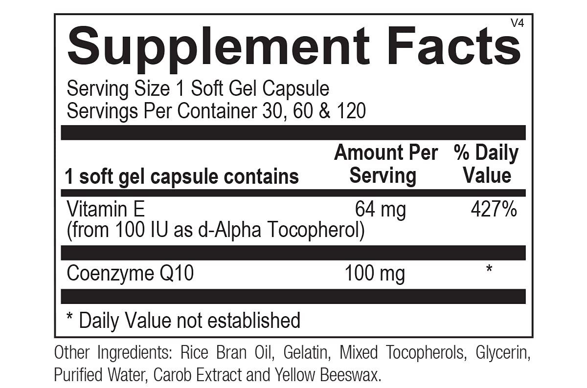 HormoneSynergy CoQ10 100 mg Softgels, 60 Count