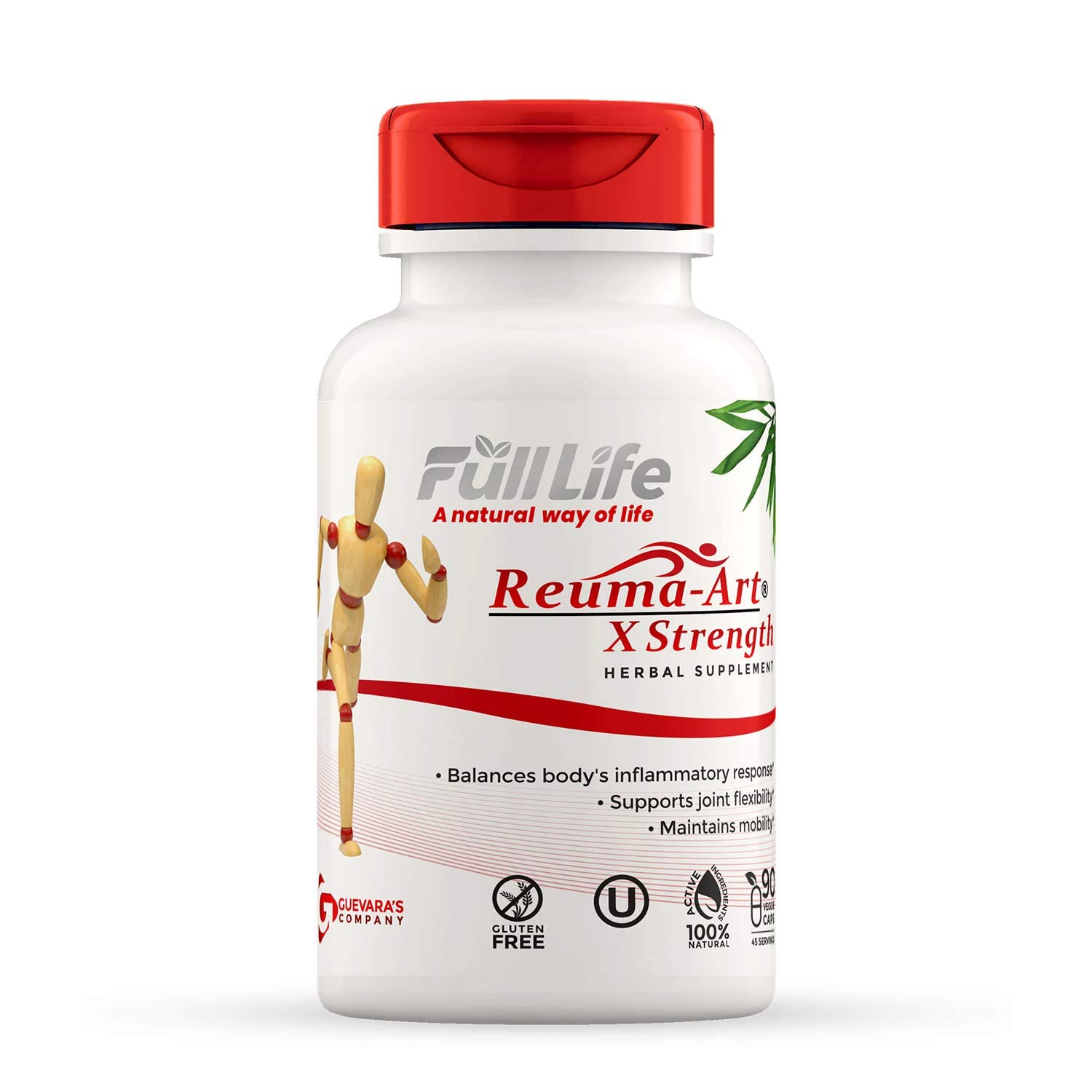 Full Life Reuma Art X Strength 400 mg Herbal Supplements Capsule, 90 Veggie Capsules