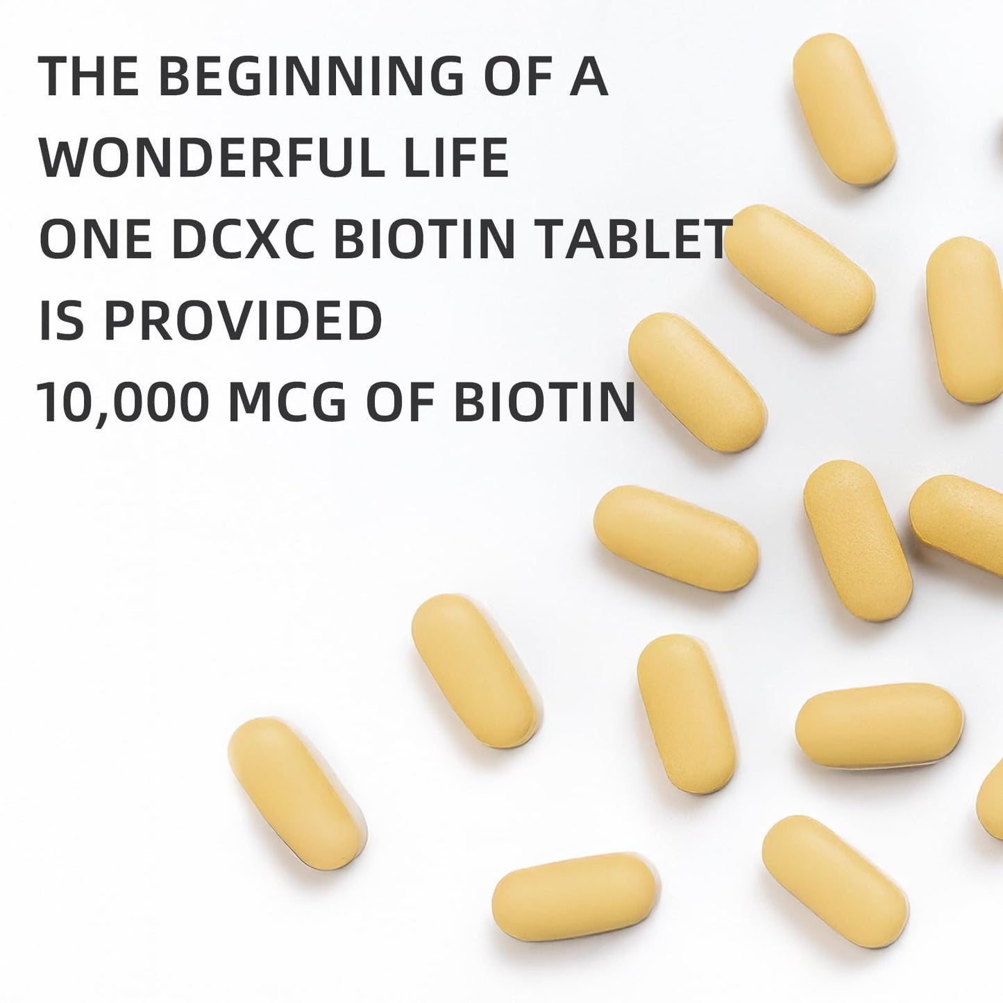 DCXC Biotin Collagen Supplement 10000mcg Tablets, 60 Count