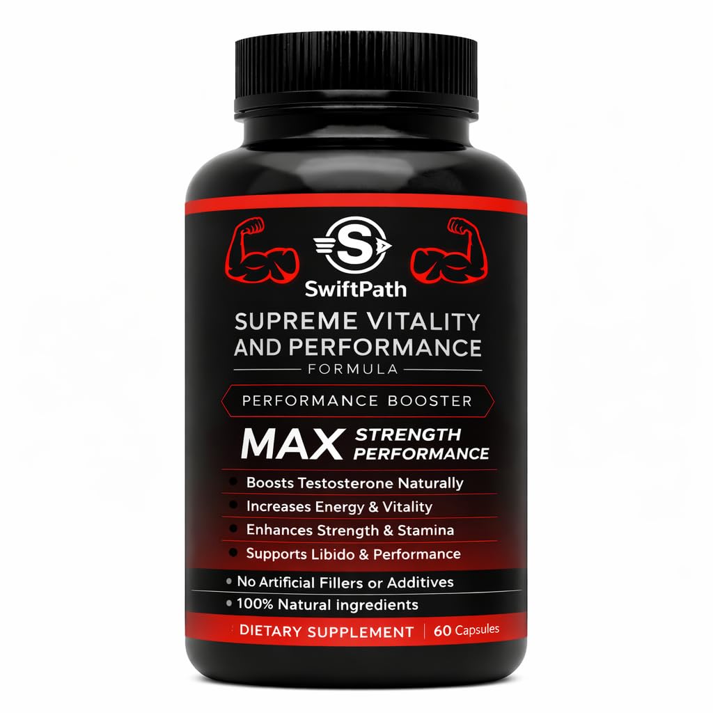 Swift Path Venture Supreme Vitality for Men – Daily Energy & Wellness Support – Clean, Stimulant-Free Supplement for Active Lifestyle, Endurance & Balance, 60 Capsules
