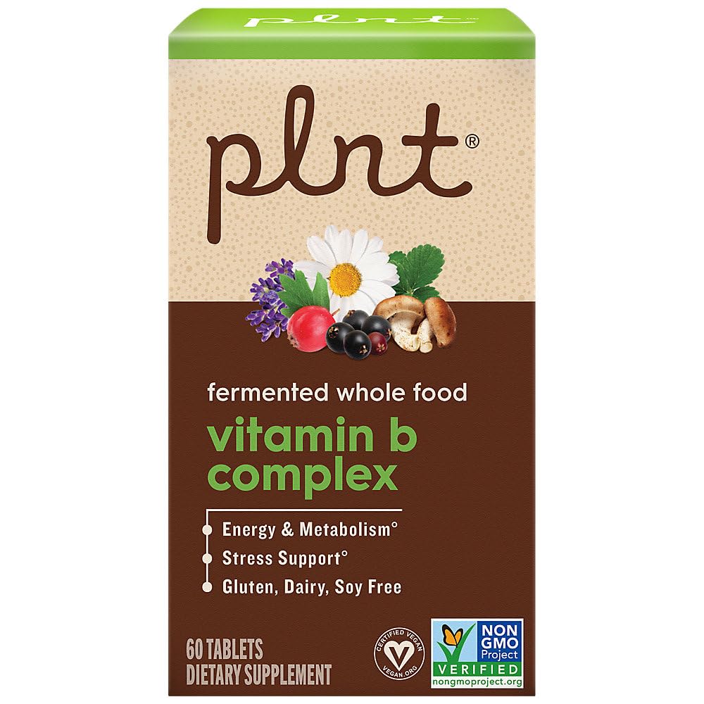 plnt Fermented Whole Food Vitamin B Complex Tablets 60