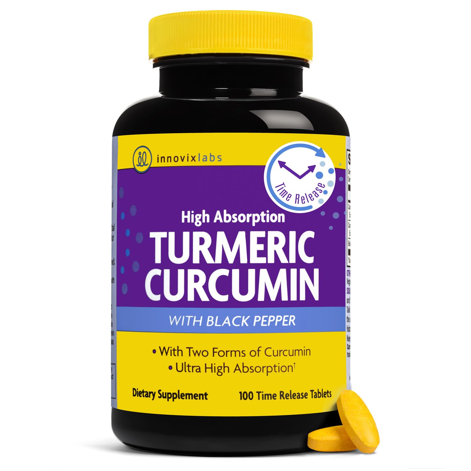 InnovixLabs Turmeric Curcumin with Black Pepper Extract - High Absorption Turmeric and Curcumin Supplements with BioPerine, C3 Reduct & Curcumin C3 Complex, 60 Tablets