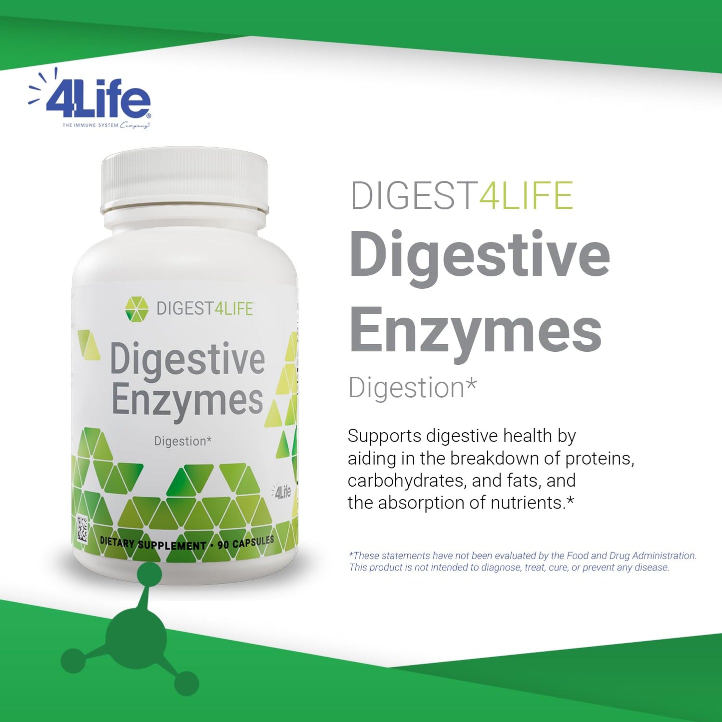 4Life Digest4Life Digestive Enzymes Gut Support Supplement Capsules, 90 Capsules