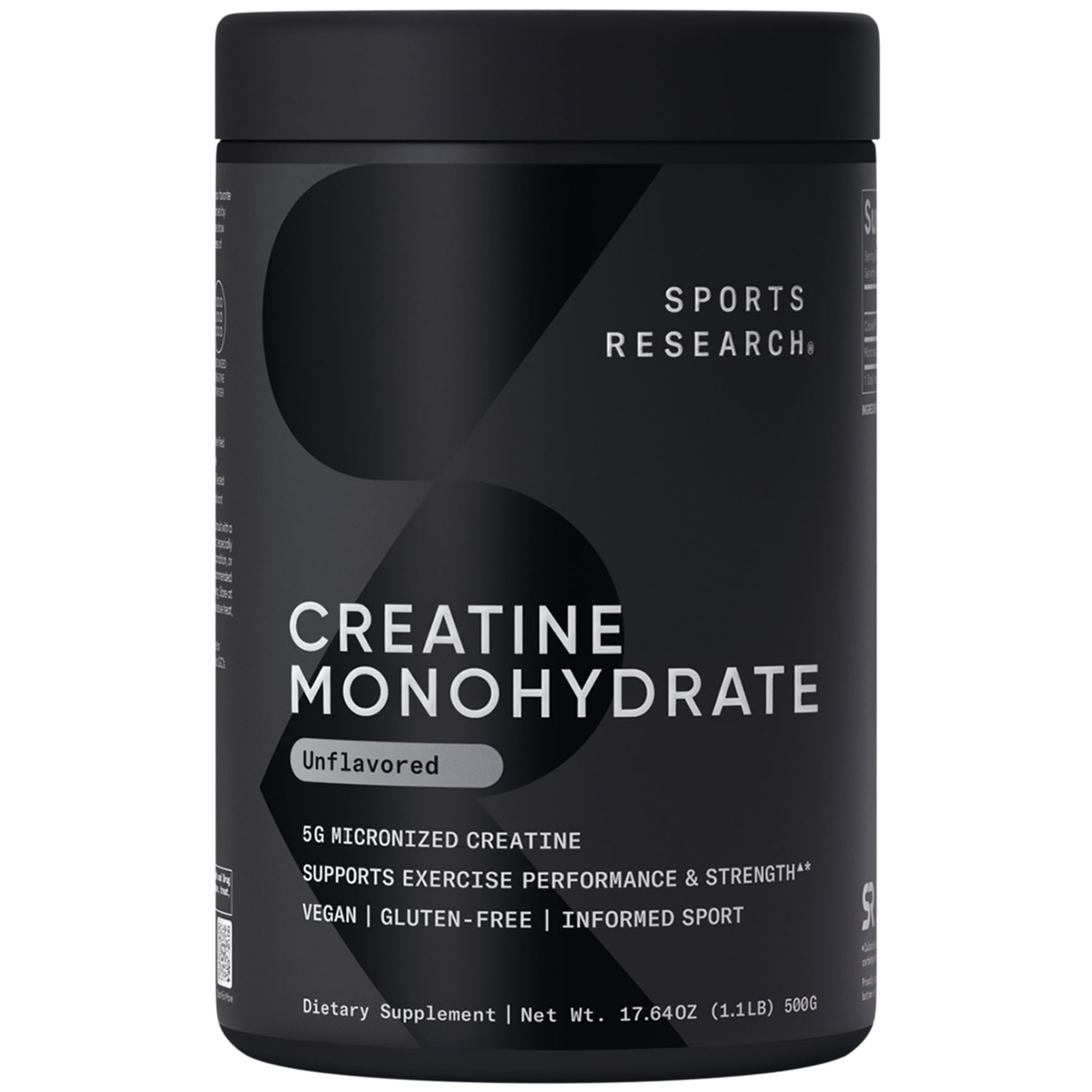 Sports Research Creatine Monohydrate Micronized Powder, 17.64 oz
