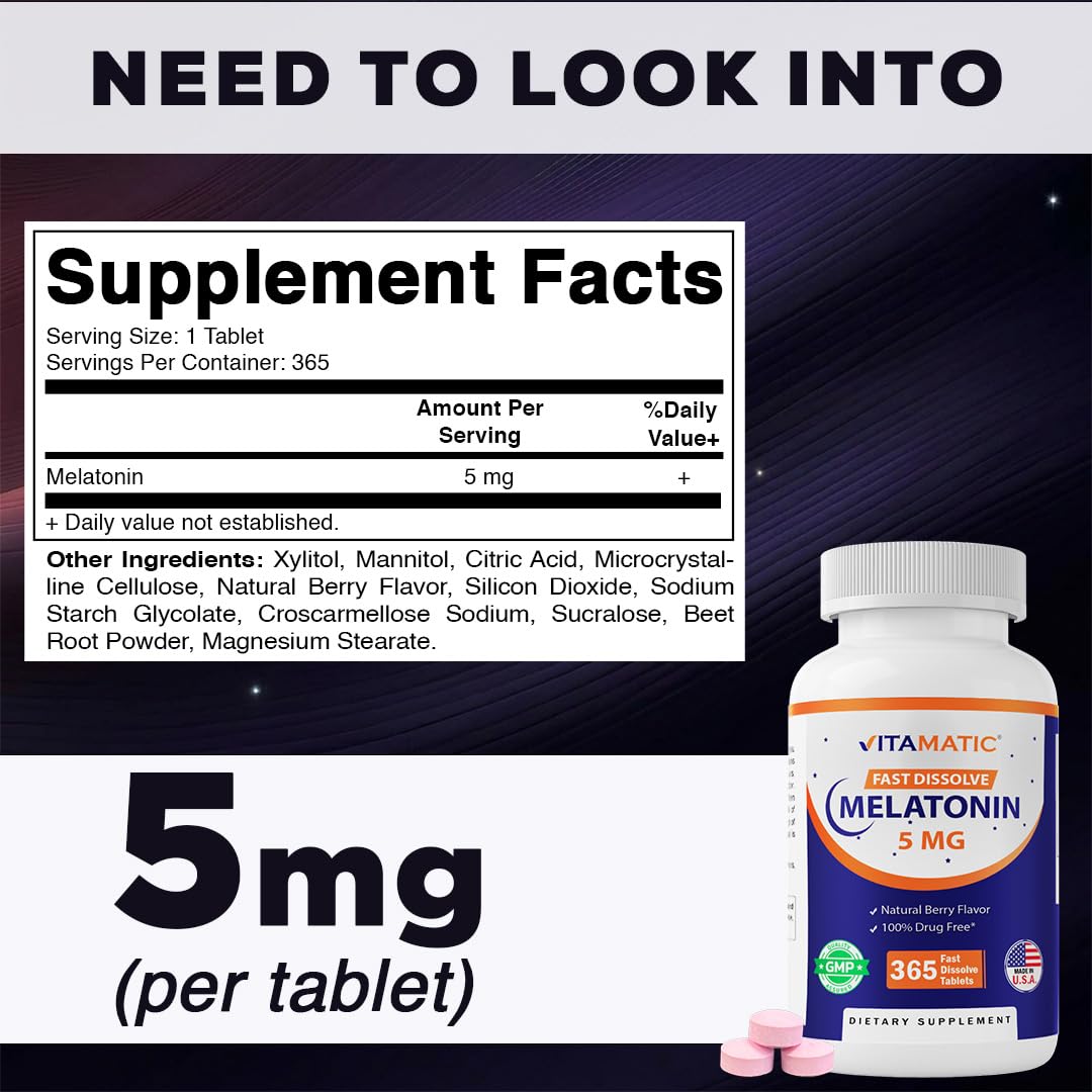 Vitamatic Melatonin 5 mg Tablets, 700 Count