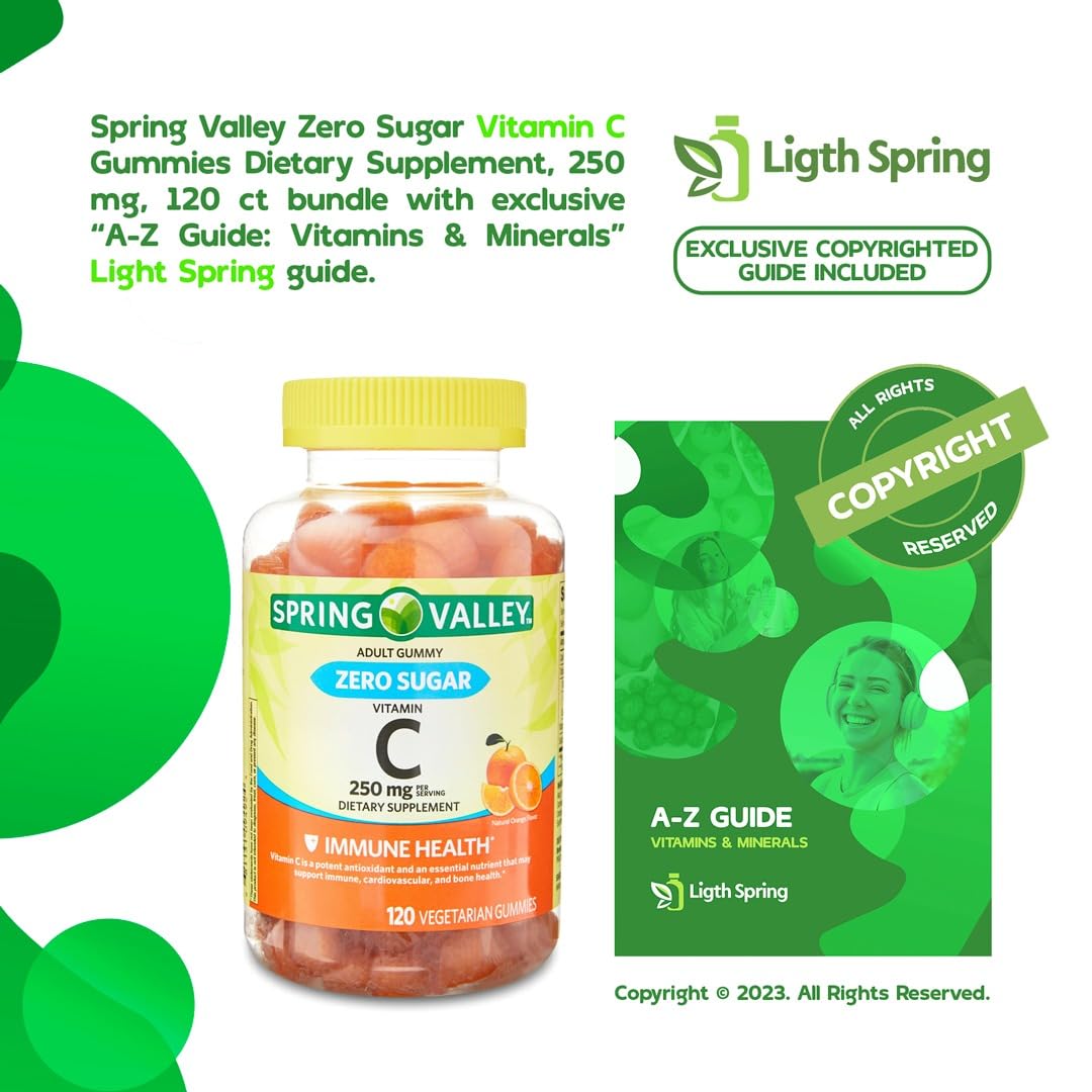 LightSpring Zero Sugar Vitamin C Gummies 120 Count
