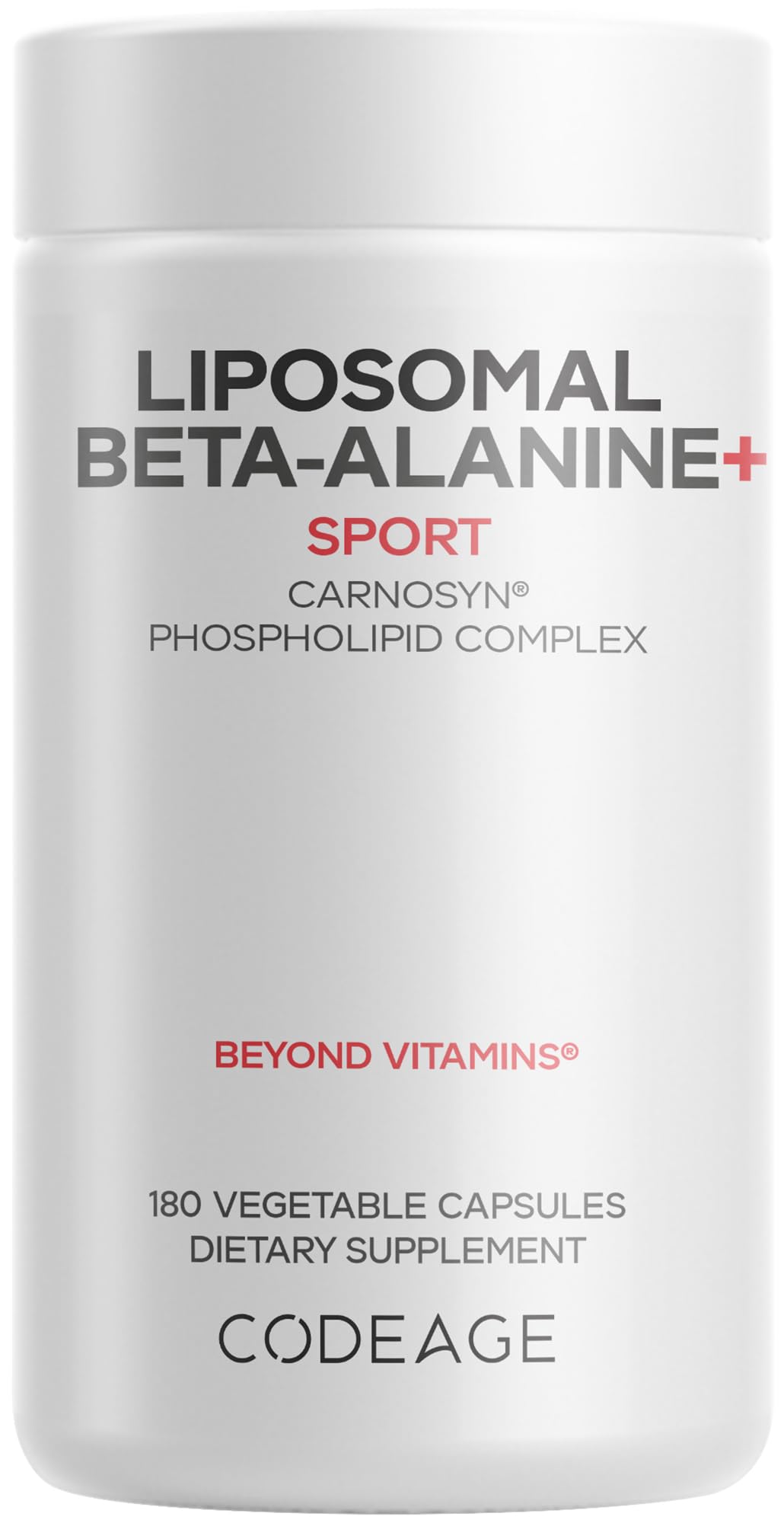 Codeage Liposomal Beta-Alanine Supplement with CarnoSyn, Capsules, 180 Count