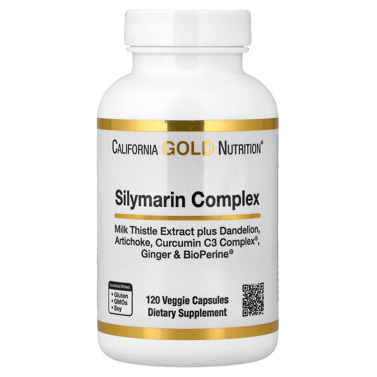 California Gold Nutrition Silymarin Liver Health Complex Milk Thistle Extract with Curcumin, Artichoke, Dandelion, Ginger, Black Pepper, Synergistic Liver Detox & Cleanse, 120 Veggie Capsules