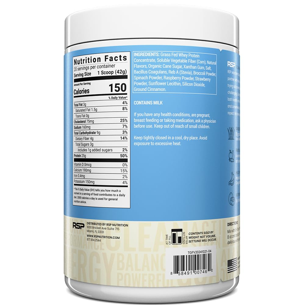 RSP NUTRITION TrueFit High Fiber Protein Powder 20 Servings