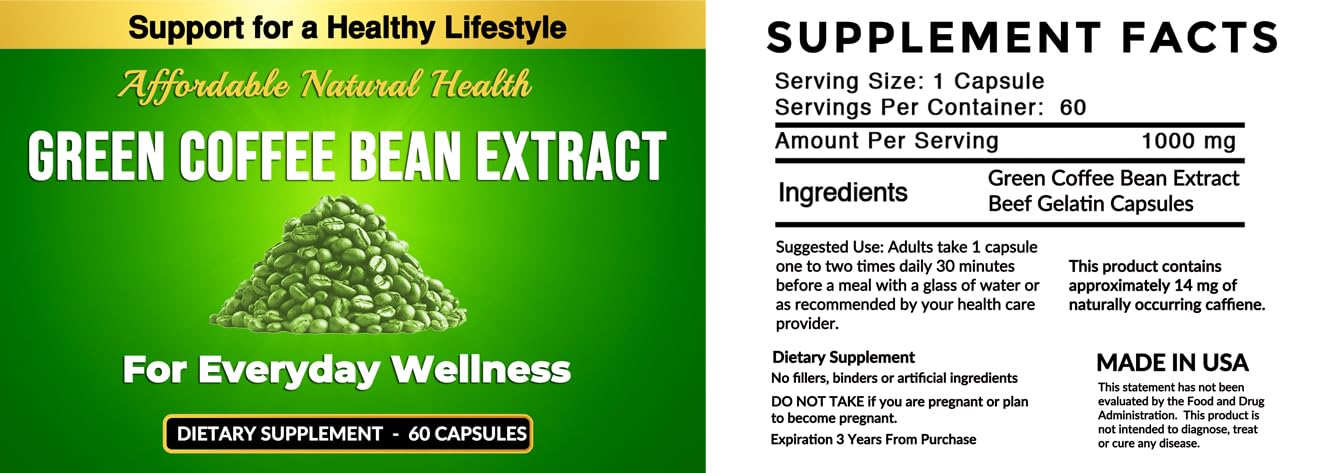 Heaven's Gate Green Coffee Bean Extract 60 Capsules