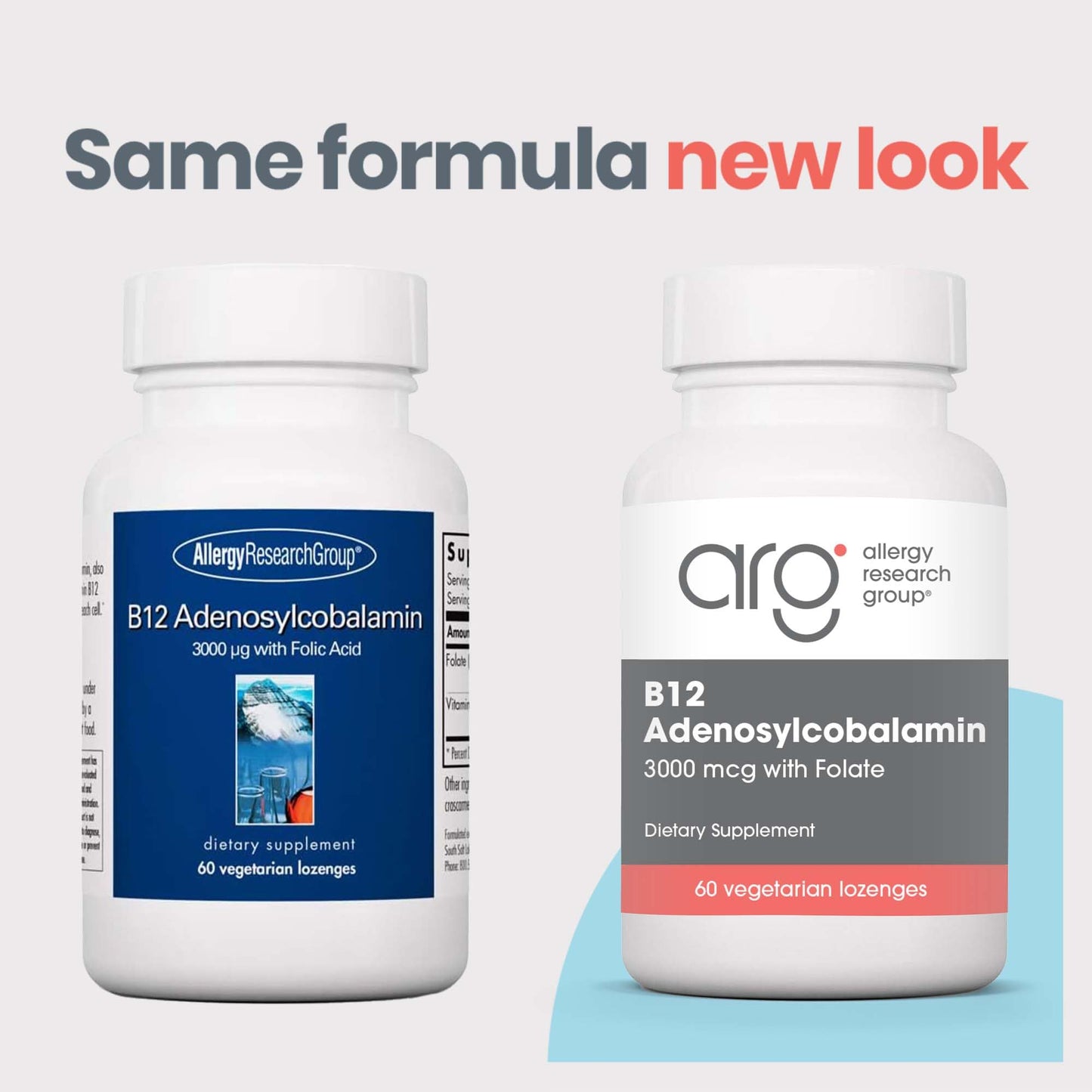 Allergy Research Group B12 Adenosylcobalamin 3000 mcg with Folate Lozenges, 60 Count