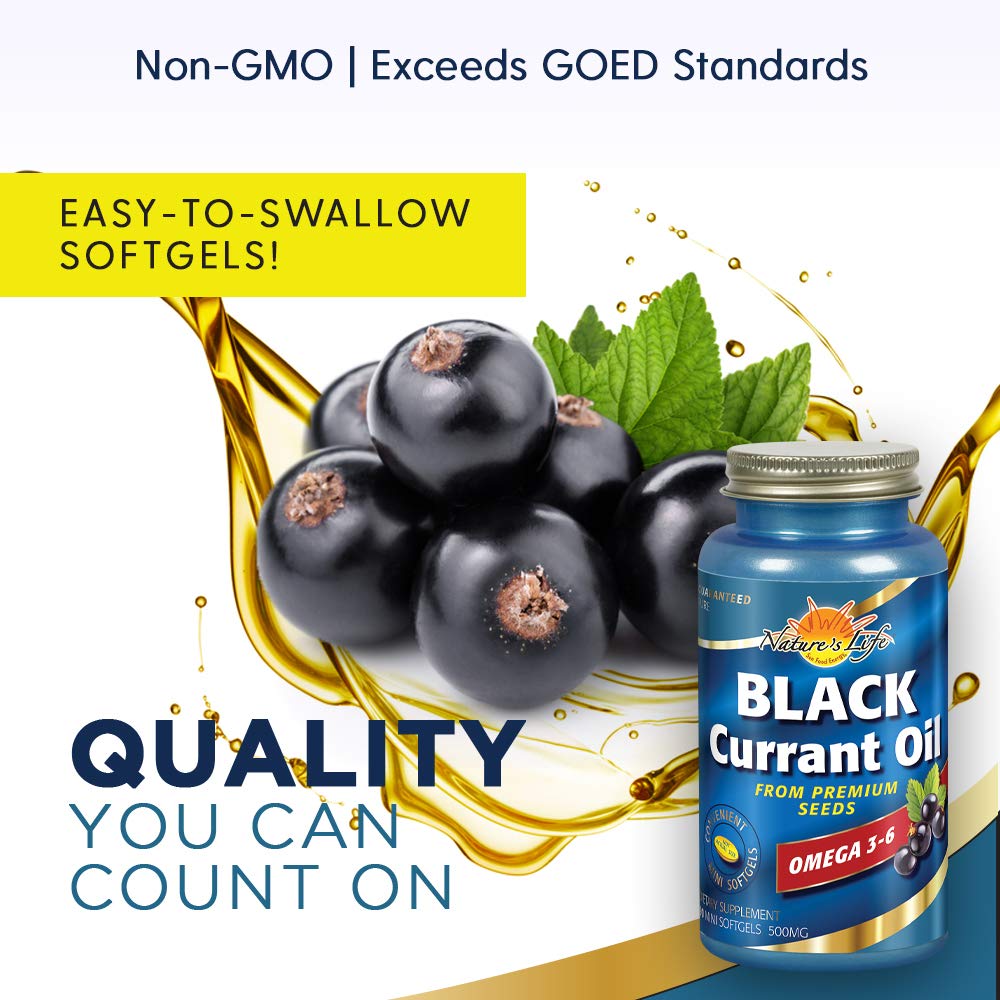Nature's Life Black Currant Oil Minis 500 mg Softgels 90