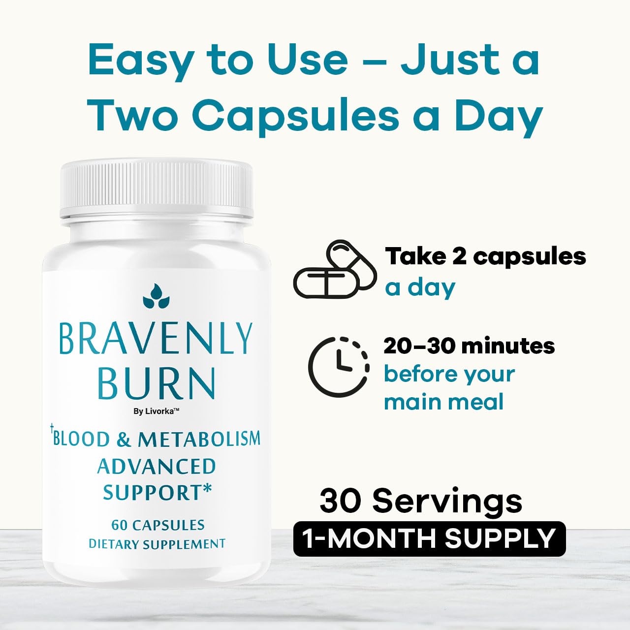 LIVORKA Bravenly Burn Capsules, 60 Capsules
