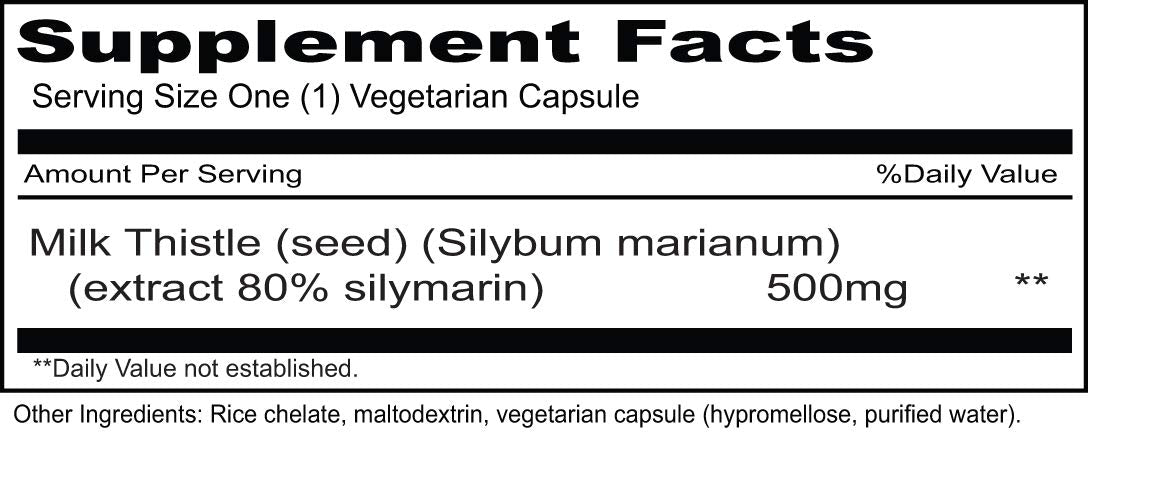 Priority One Milk Thistle/Silymarin 80% Capsules, 120 Count
