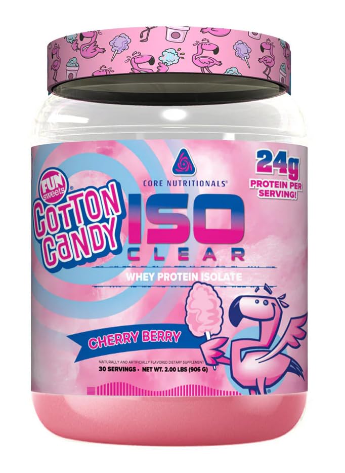 Core Nutritionals Iso Clear Whey Protein Isolate Powder, Cherry Berry, 17.6