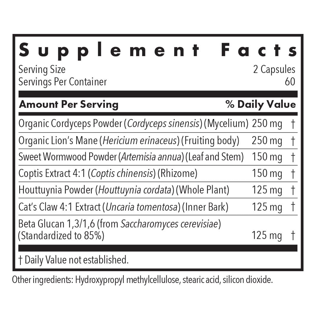 Allergy Research Group Phyto Tick Defense Mushroom Complex Capsules, 120 Count