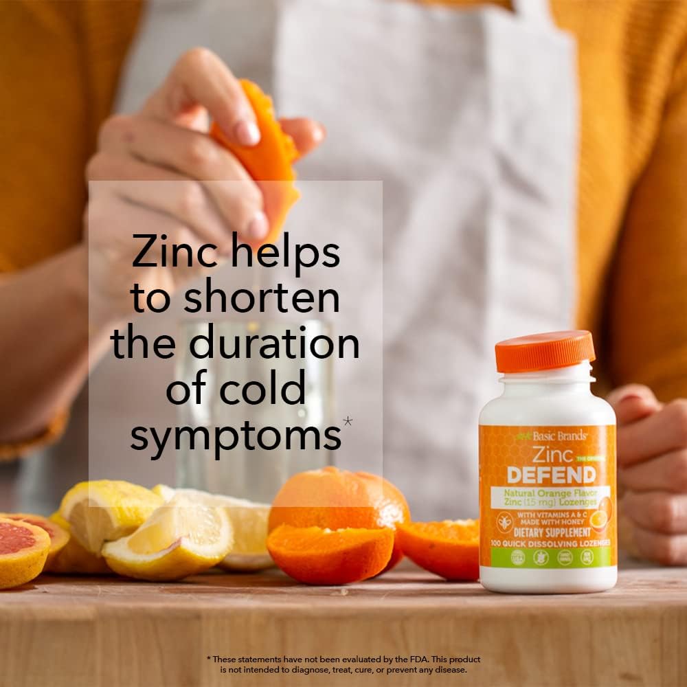 Basic Organics Zinc Orange Defend Tablet 100 Count