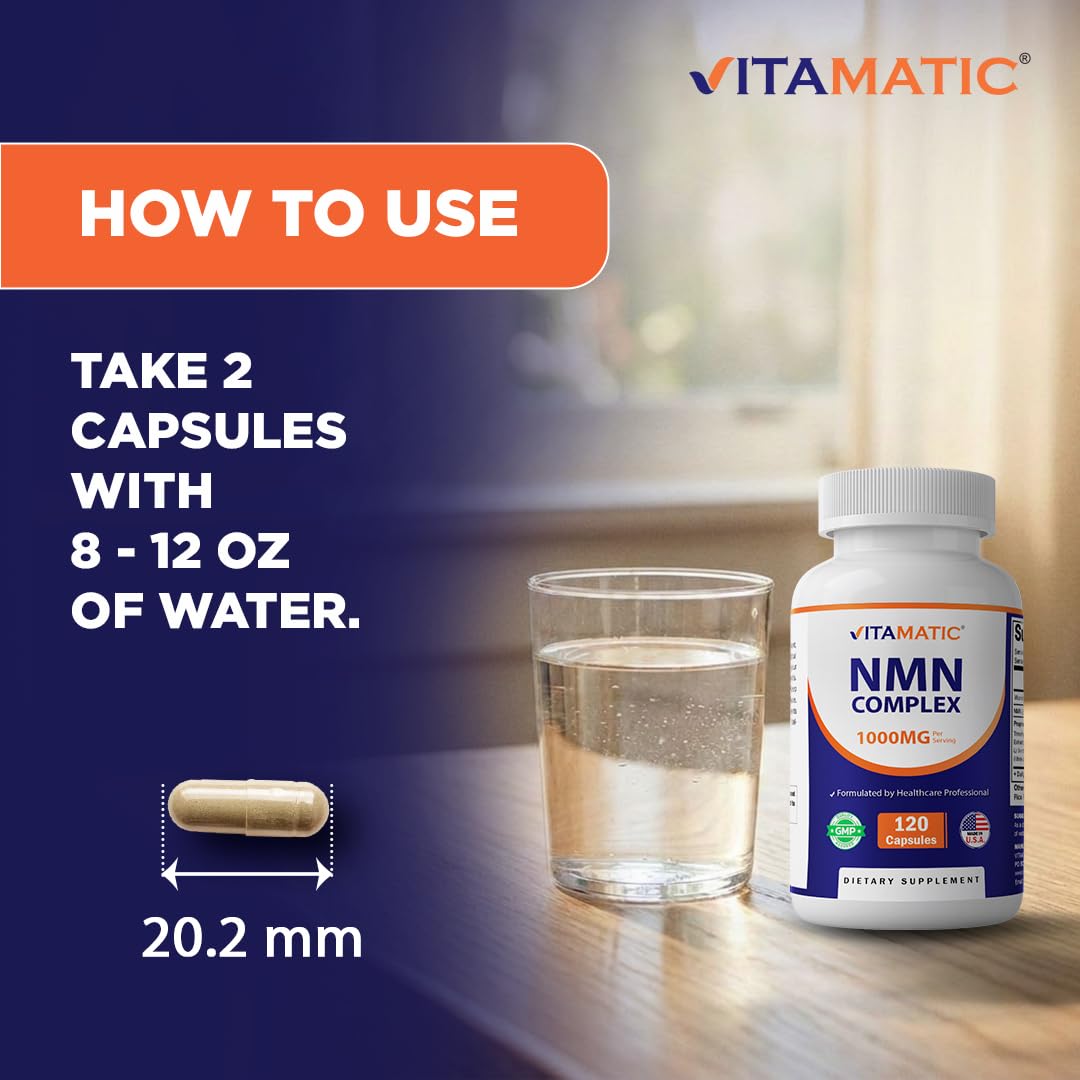 Vitamatic NMN Complex 1000 mg Per Serving Capsule, 120 Capsules