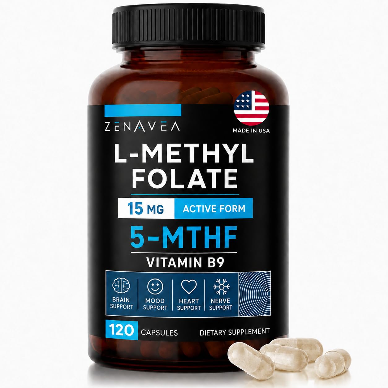 Zenavea L-Methylfolate 15mg Capsule 120 Count