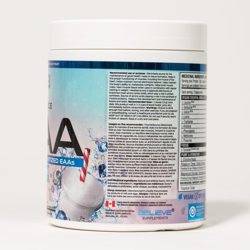 Believe Supplements Performance EAA Essential Amino Acids Formula Powder 13.76 Ounce
