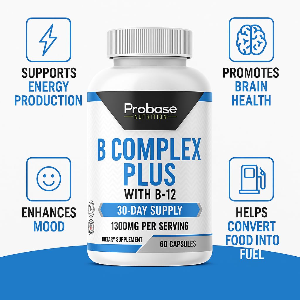 Probase Nutrition B Complex Plus with B-12, 60 Capsules