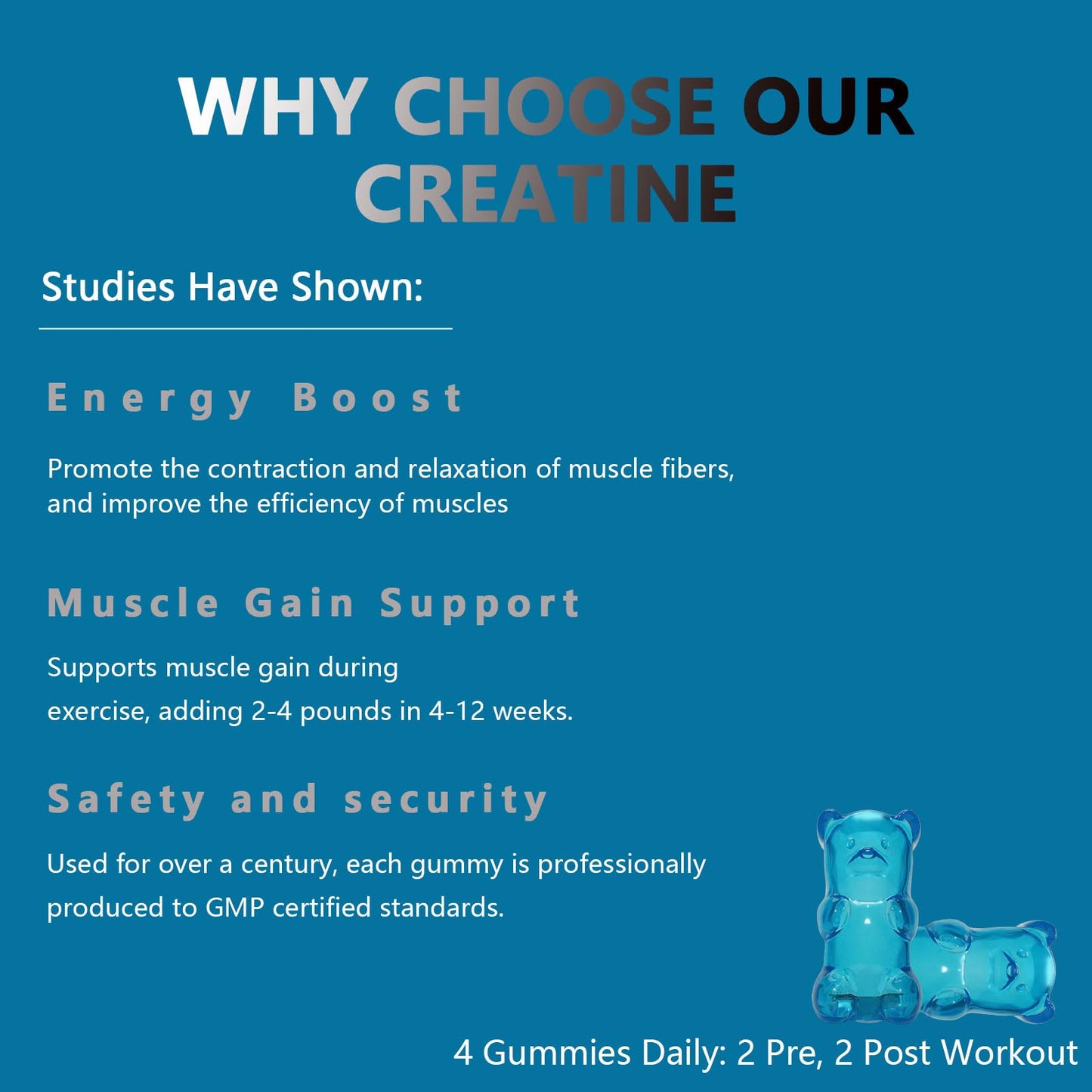 Van Paida Creatine Monohydrate Gummies Chewable, 60 Count