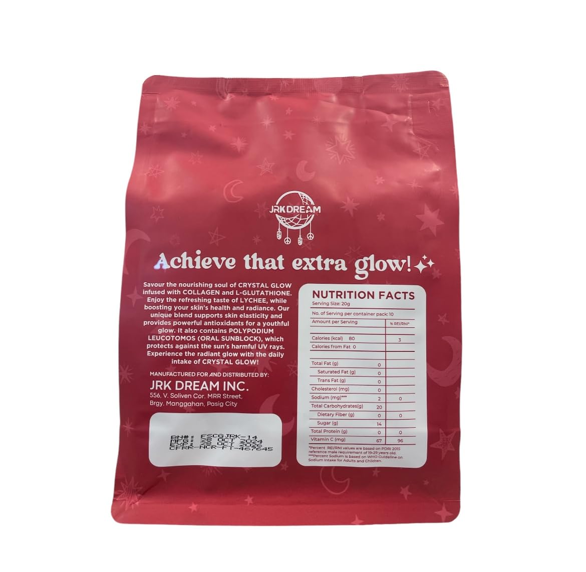 Generic Crystal Glow Lychee Drink Powder 7.4 Ounce