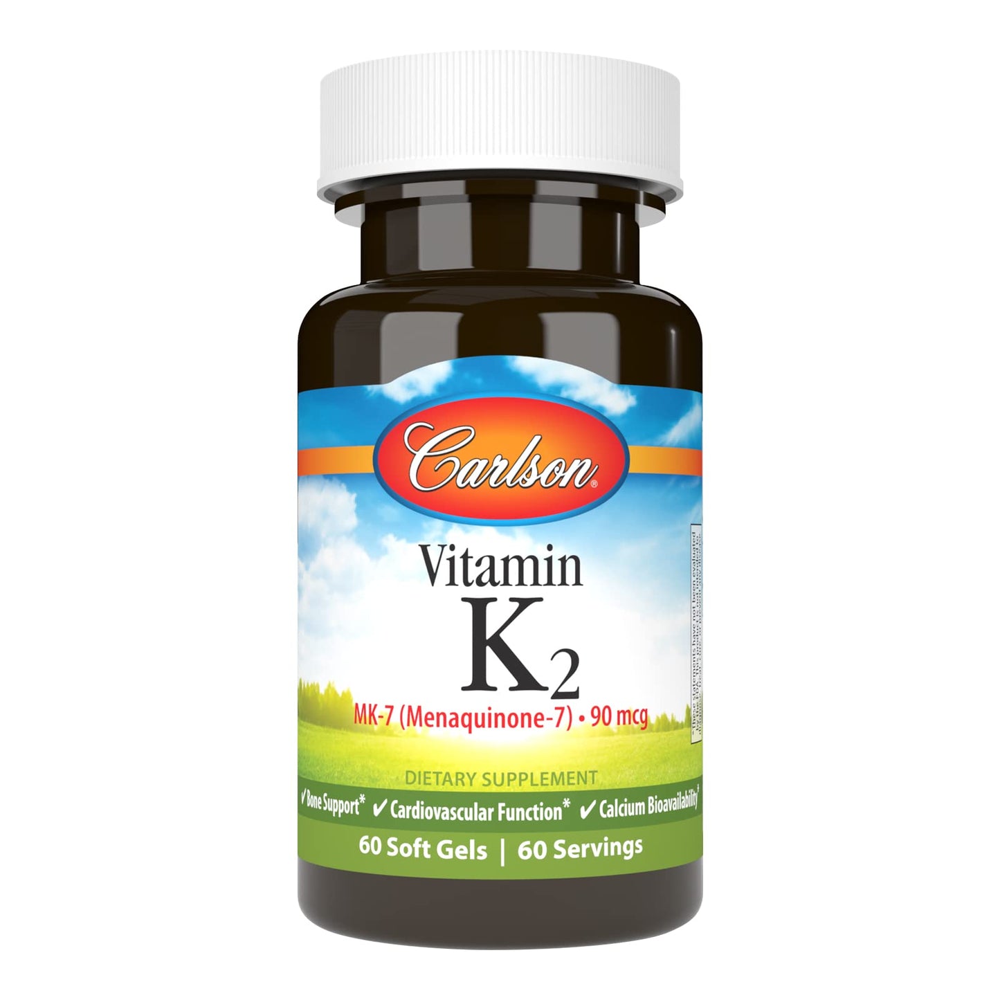 Carlson Vitamin K2 MK-7 (Menaquinone) 90 mcg Softgel, 60 count