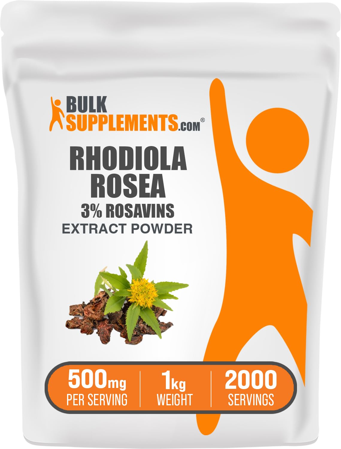 BulkSupplements Rhodiola Rosea Extract Powder 3% Rosavin, Rhodiola Root Extract, Vegan & Gluten Free, 35.3 oz