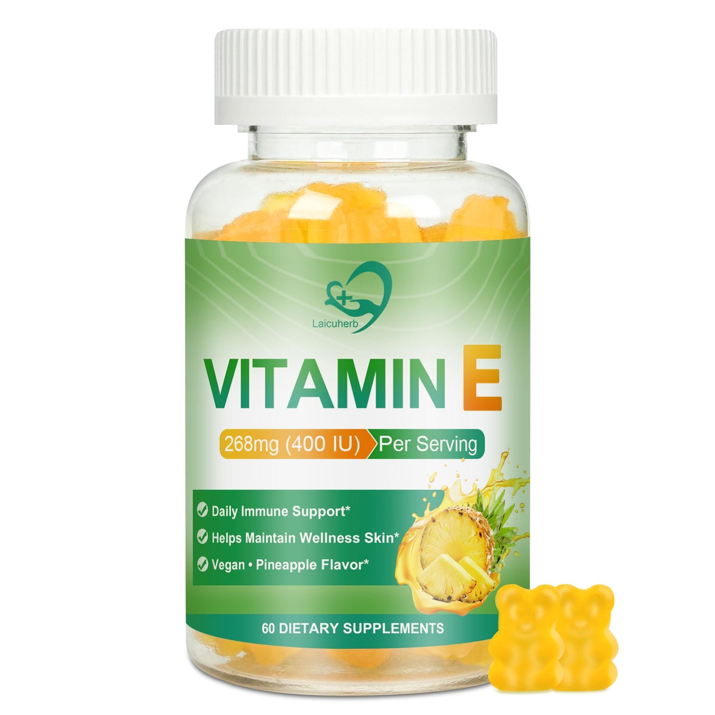 Laicuherb Vitamin E Gummies for Skin & Immune, 60 Count