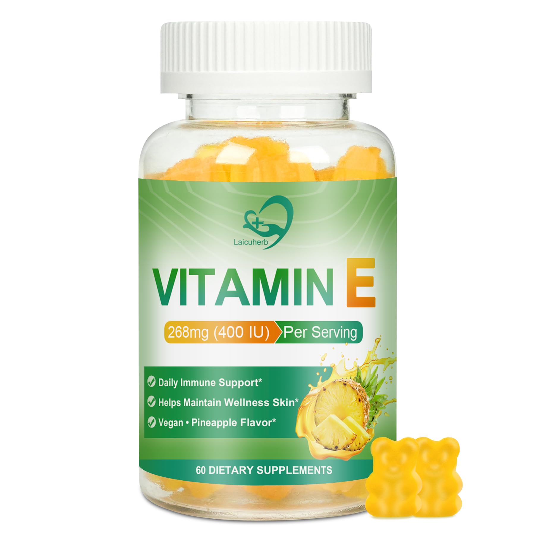 Laicuherb Vitamin E Gummies for Skin & Immune, 60 Count