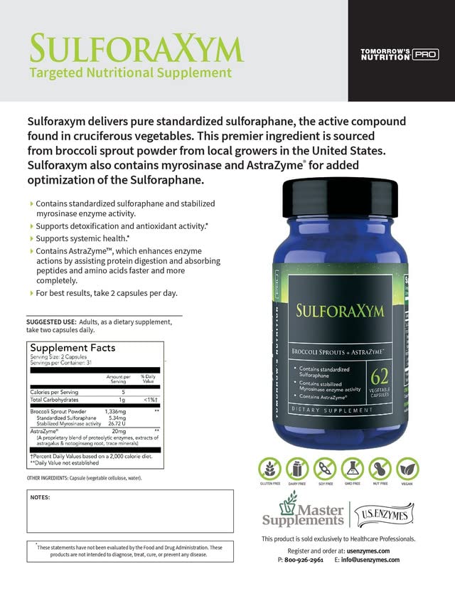 USAEnzymes Sulforaxym Capsule, 62 Count