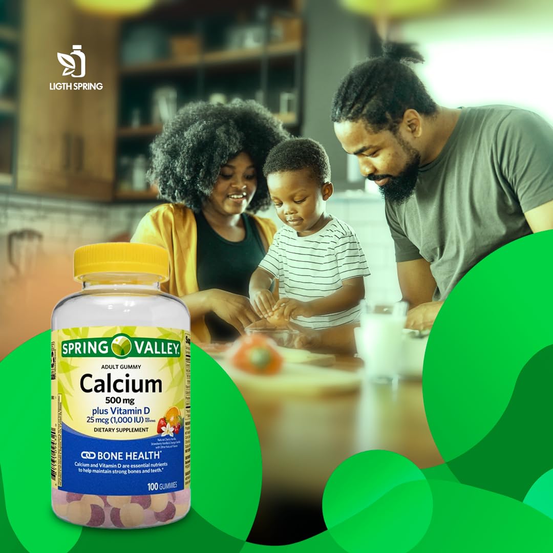 LightSpring Calcium Plus Vitamin D Adult Gummies, 2 Count