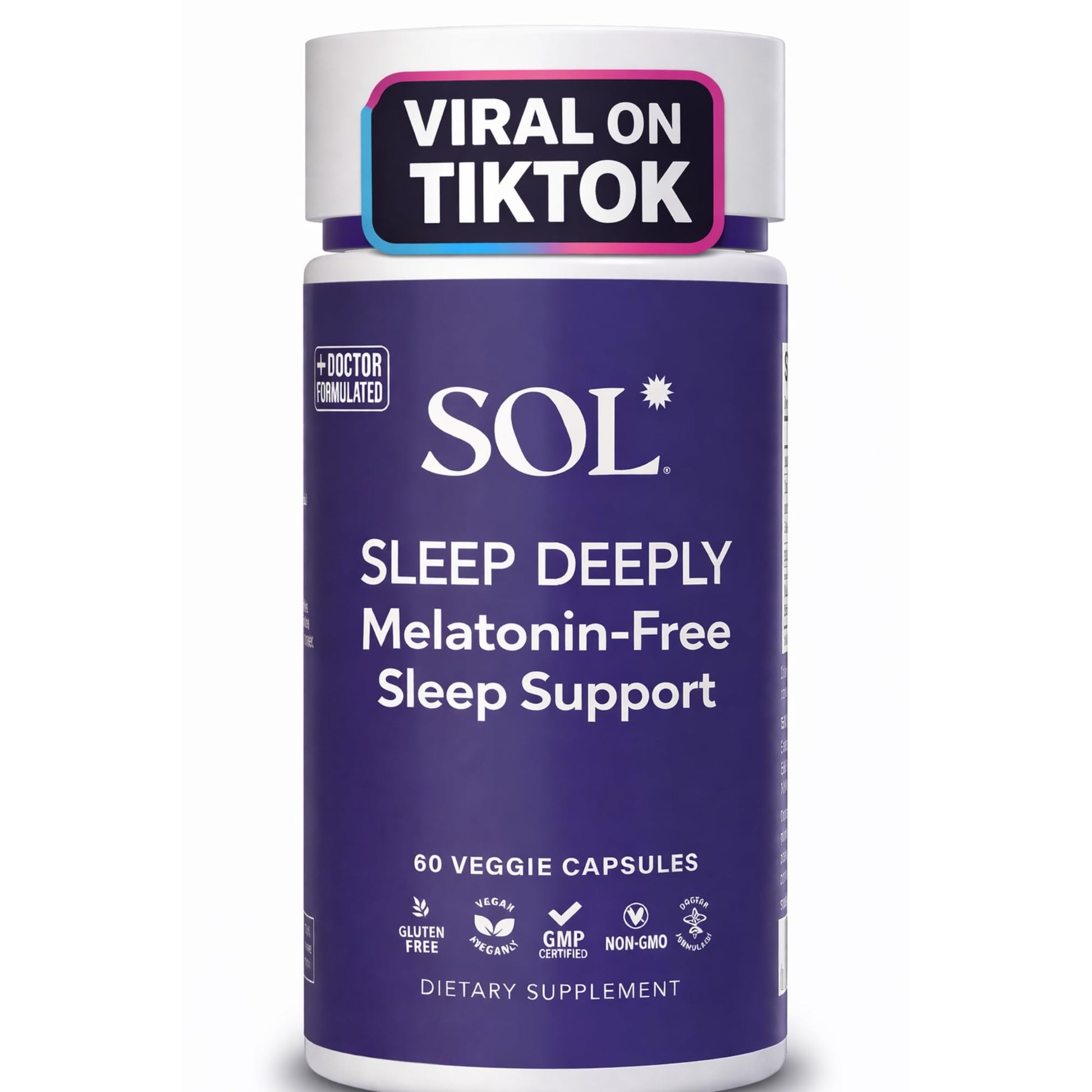 Sol Nutrition Sleep Aid Without Melatonin Capsules, 60 Count