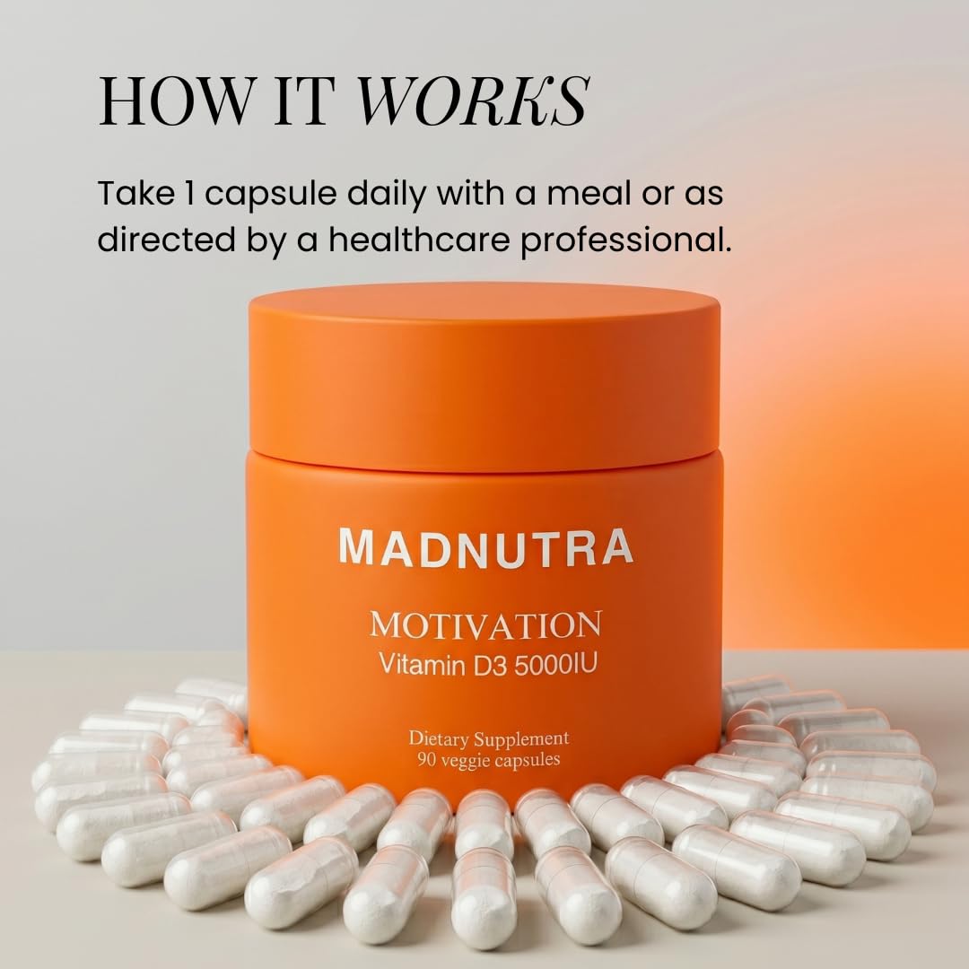 MadNutra Vitamin D3 5000 IU Capsules, 90 Count