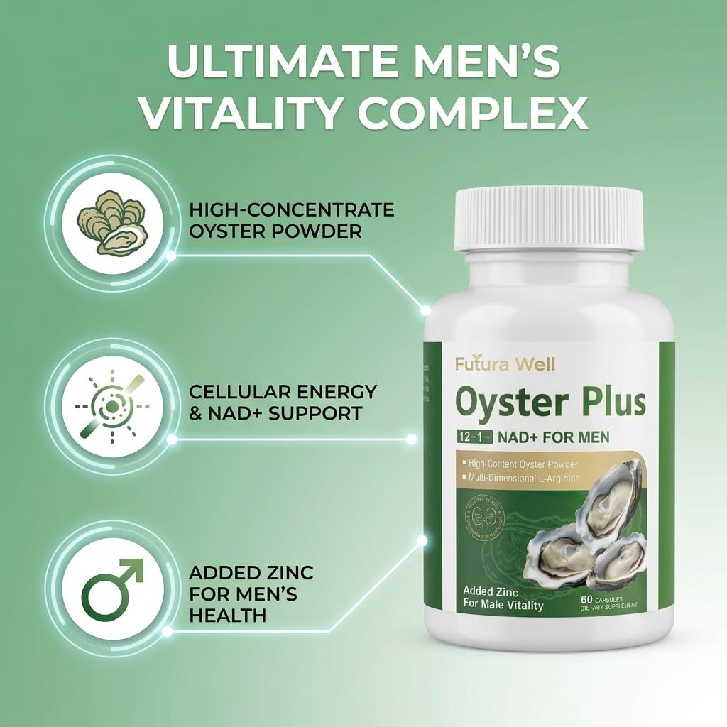 Galriva Oyster Extract Capsules with Zinc & Taurine, Oyster Powder Supplement for Men & Women, Vitality Support Formula, Daily Wellness, Energy Metabolism Support, Oyster Complex, 60 Capsules