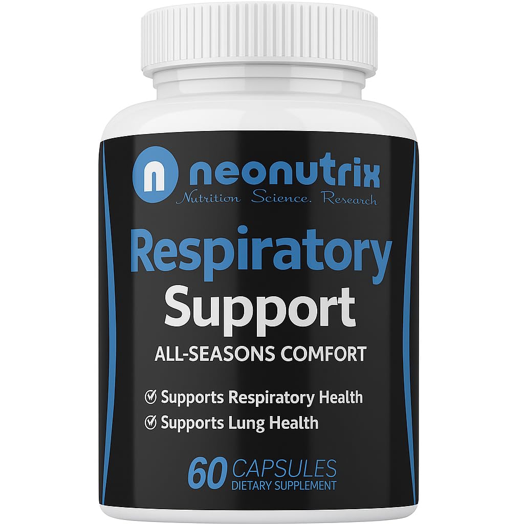 N NEONUTRIX NUTRITION, SCIENCE, RESEARCH Lung Detox Cleanse Supplement for Bronchial Wellness & Natural Respiratory Support – Vegetarian Friendly Nasal Decongestant, 60 Capsules