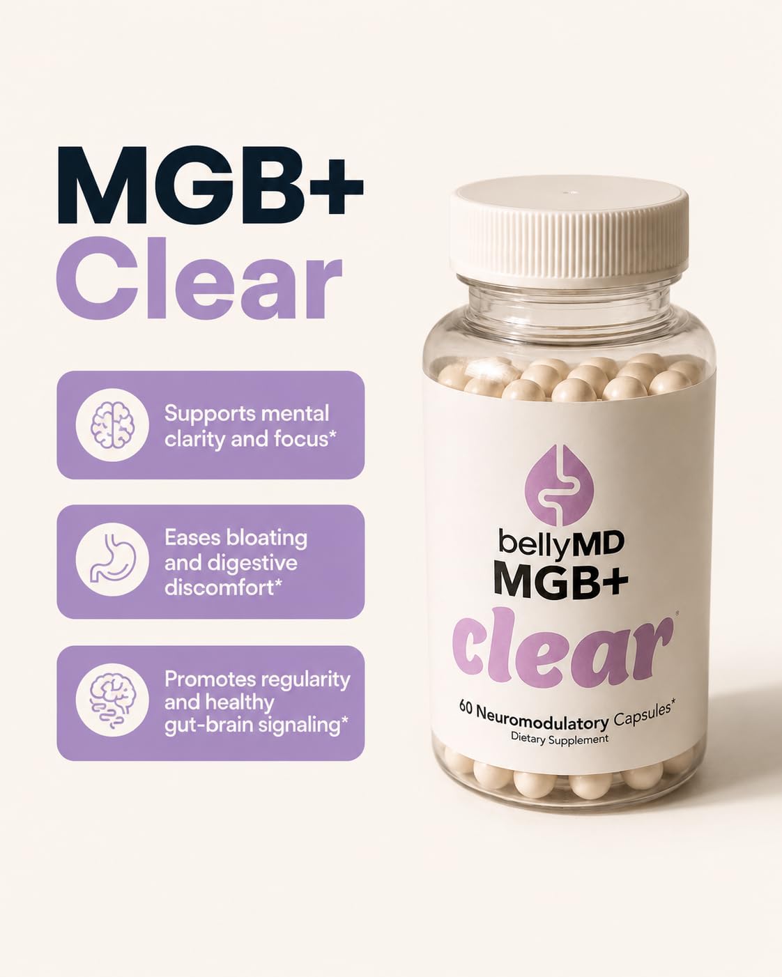 BellyMD MGB+ Clear Capsule, 60 Count