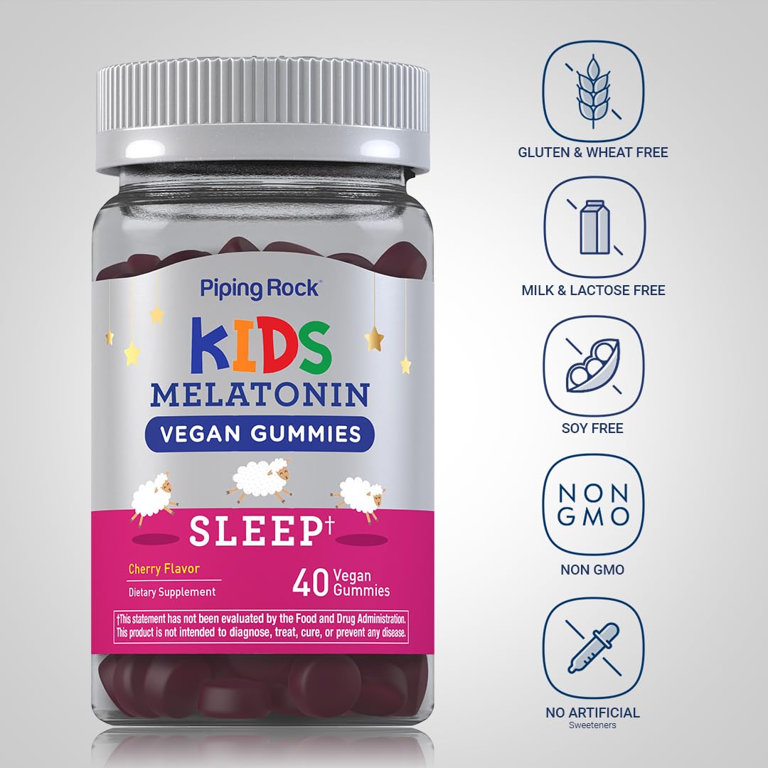 Piping Rock Kids Melatonin Gummy 1mg 40 Gummies