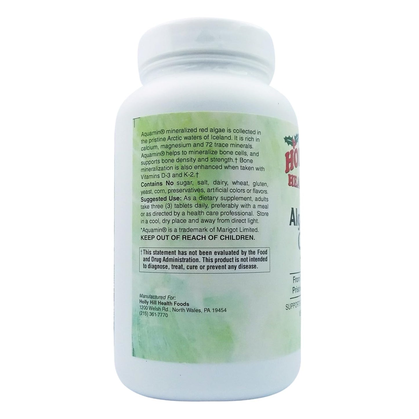 Holly Hill Health Foods Algae Based Calcium 1,000 mg, 180 Tablets