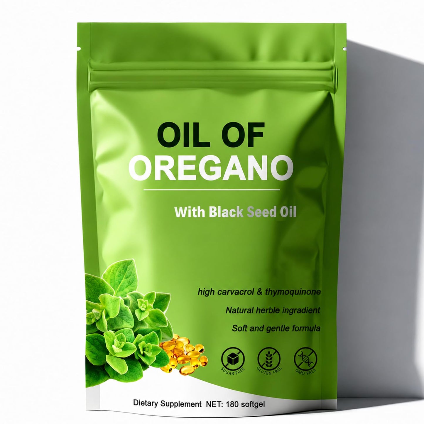 TAFUTY Oil of Oregano with Black Seed Oil Softgel 180