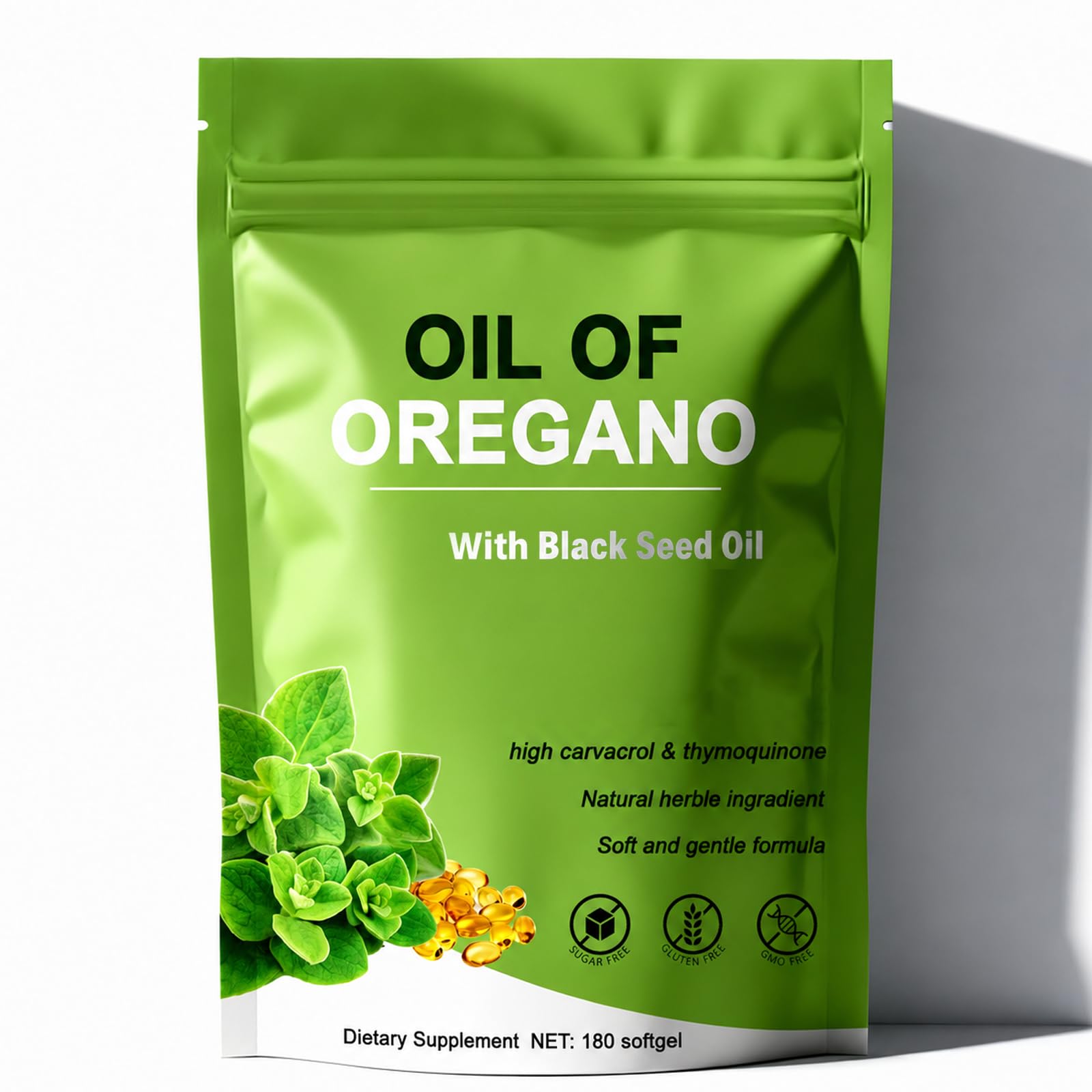 TAFUTY Oil of Oregano with Black Seed Oil Softgel 180