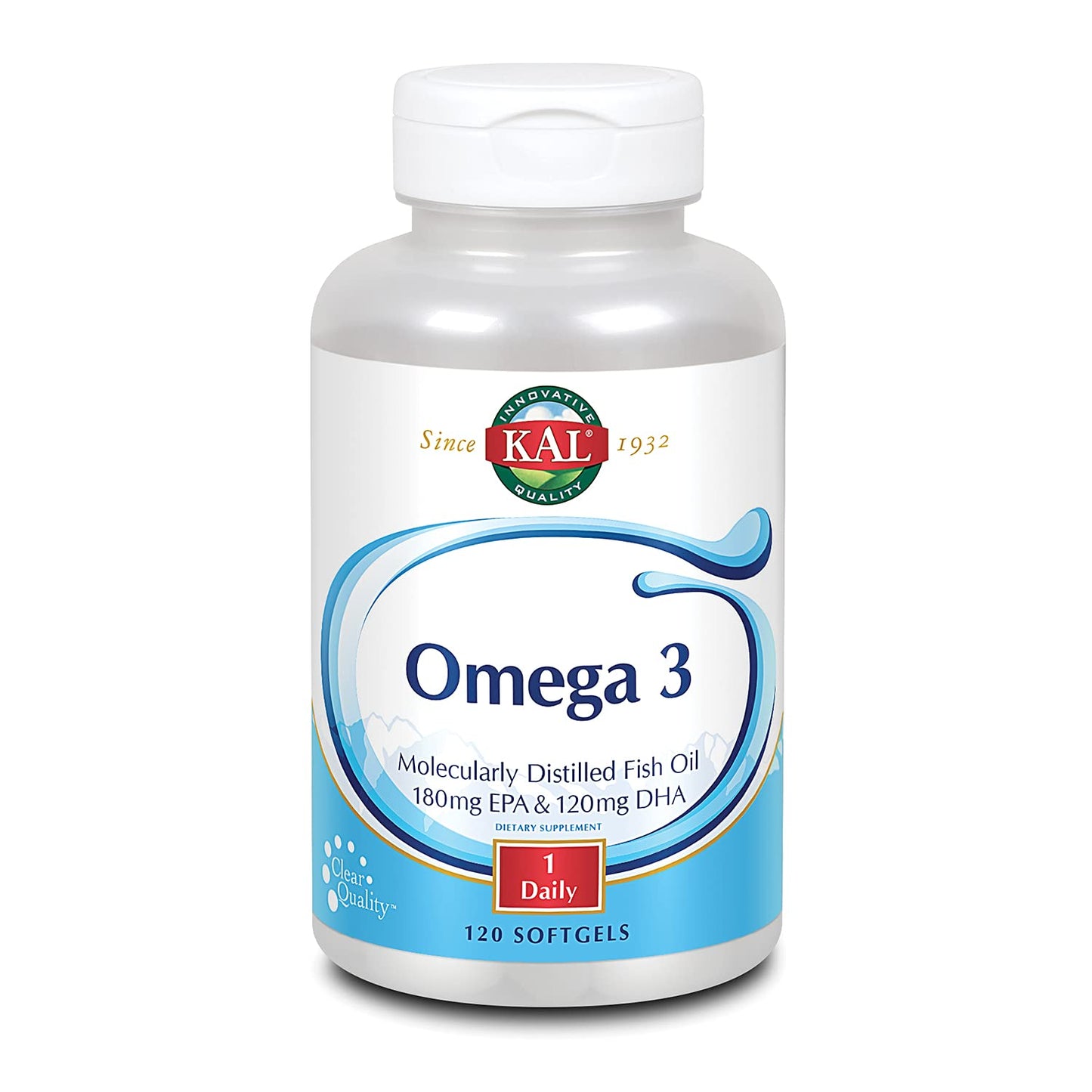 KAL 450/300 Molecularly Distilled Fish Oil Softgels 120 Count