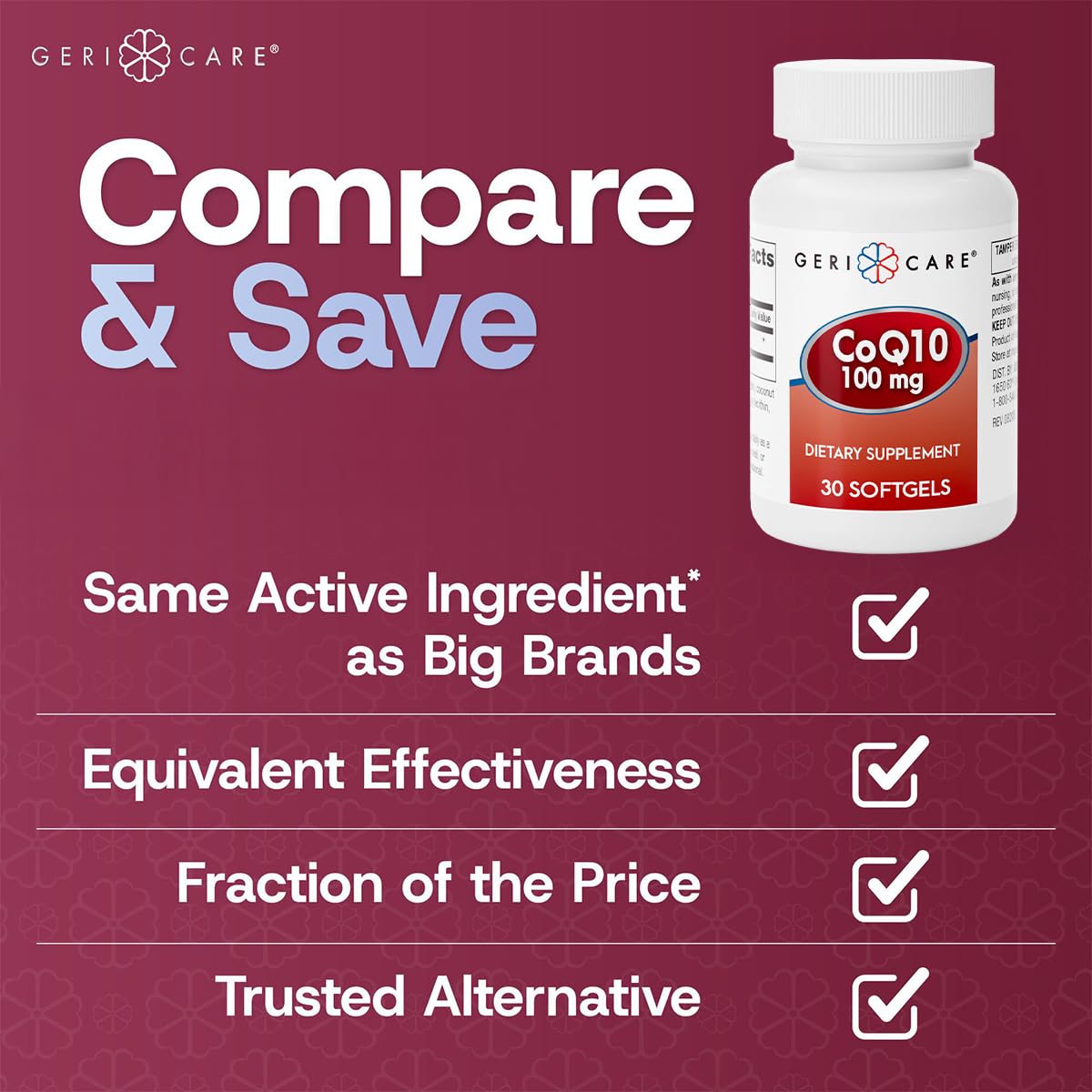 GeriCare CoQ10 100mg Softgel 30 Count