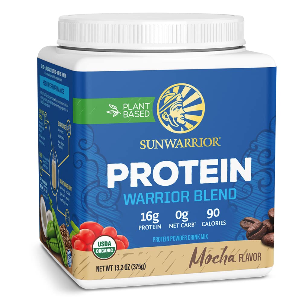 Sunwarrior Organic Plant Based Protein Powder Mocha Flavor, 15 Servings