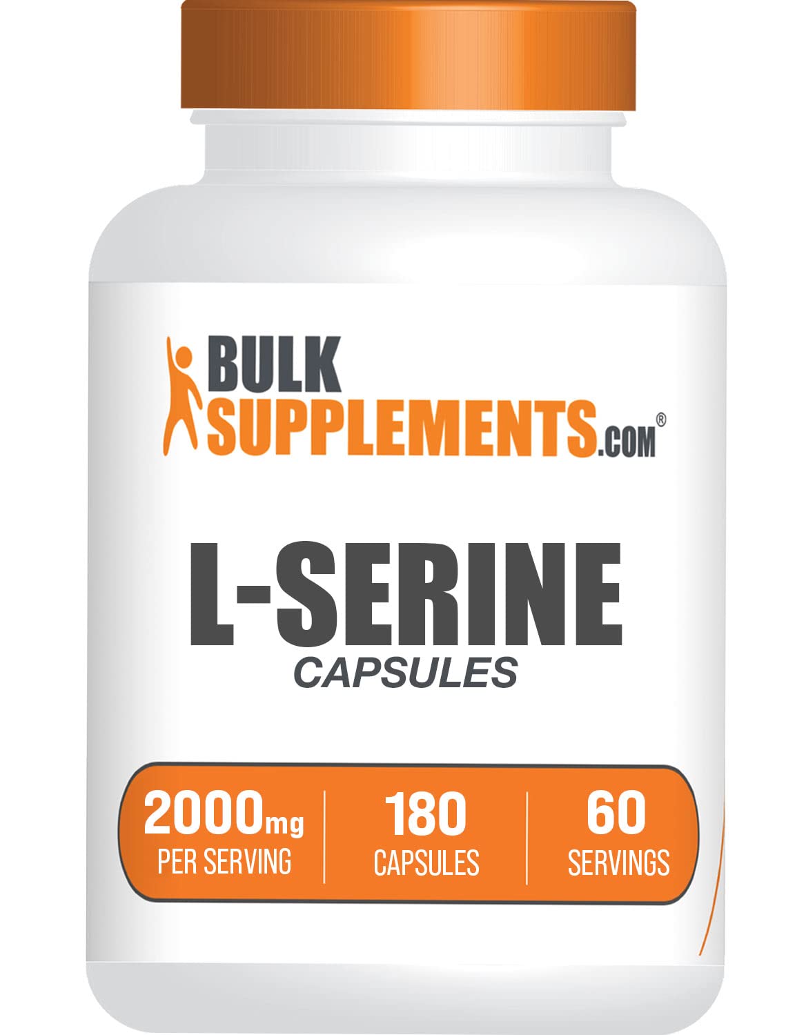 BulkSupplements L-Serine Capsules, 180 Count