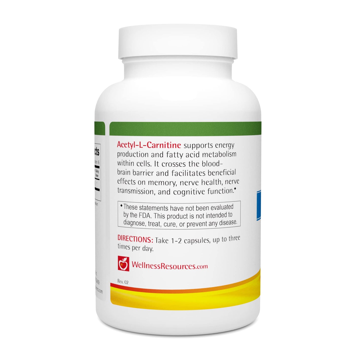 Wellness Resources Acetyl-L-Carnitine (ALC) for Memory, Nerves 500 mg Capsule, 90 Capsules